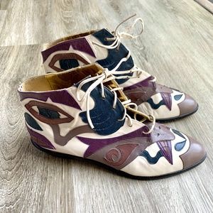 Vintage Zalo Patchwork Leather Boots